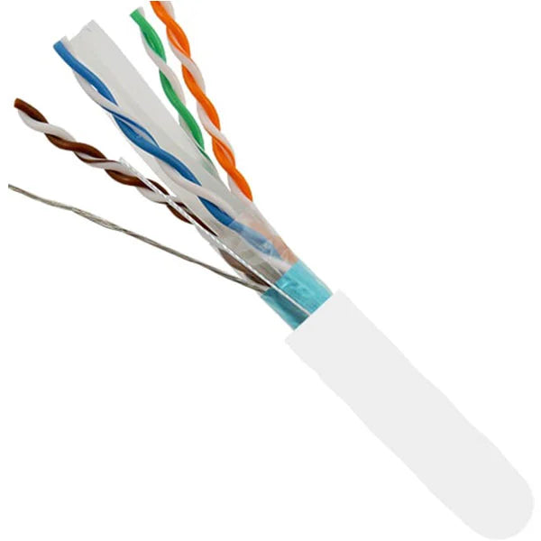 Cat6a Riser Rated Shielded F/UTP Solid Bare Copper Cable 1000 Ft